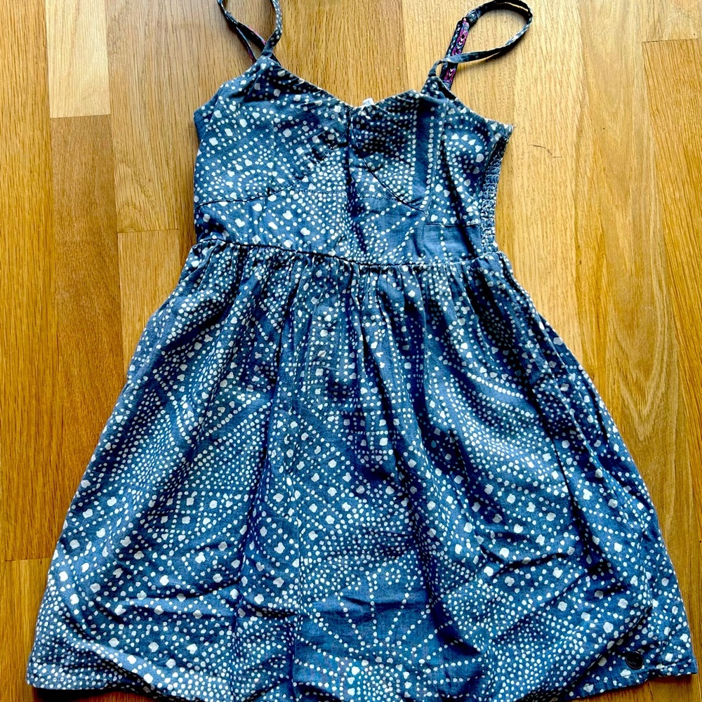 Roxy girl spaghetti strap dress size 10 blue